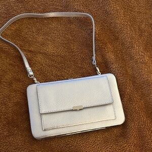 Silver wallet clutch